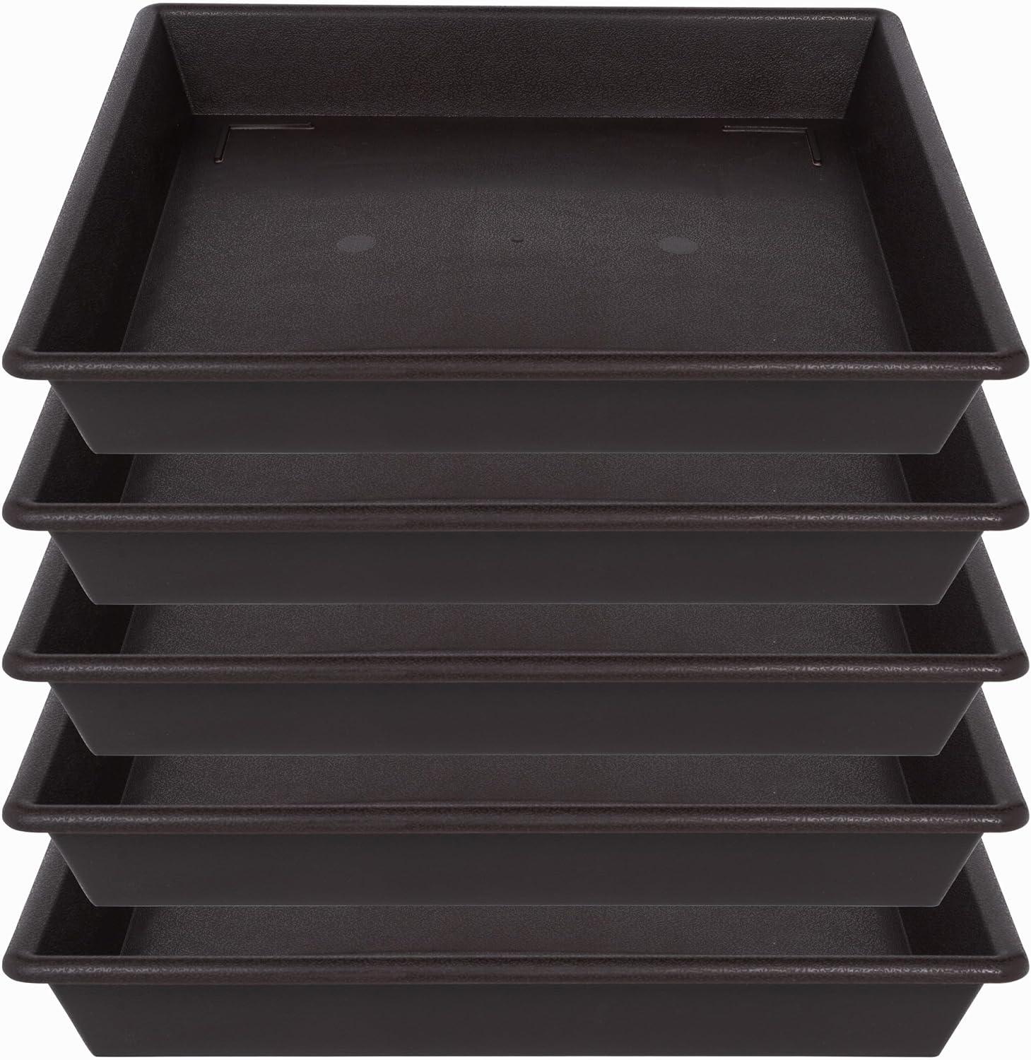 NIMYAU Square Plant Saucer 6 Inch 5 Pack6 8 12 14 16 18 20 Plant Trays for Pots Heavy Duty Plastic Plant Saucers for Indoors Outdoors, Flower Pot No Holes Plant Drip Trays