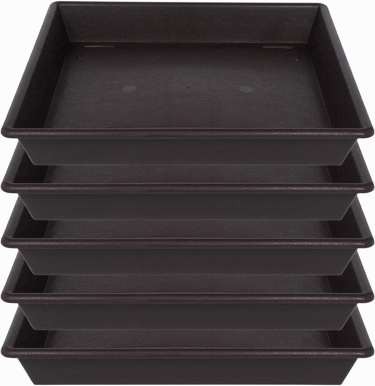 NIMYAU Square Plant Saucer 6 Inch 5 Pack6 8 12 14 16 18 20 Plant Trays for Pots Heavy Duty Plastic Plant Saucers for Indoors Outdoors, Flower Pot No Holes Plant Drip Trays