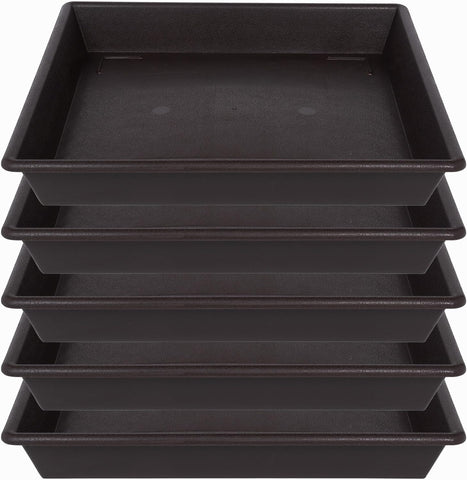 NIMYAU Square Plant Saucer 6 Inch 5 Pack6 8 12 14 16 18 20 Plant Trays for Pots Heavy Duty Plastic Plant Saucers for Indoors Outdoors, Flower Pot No Holes Plant Drip Trays
