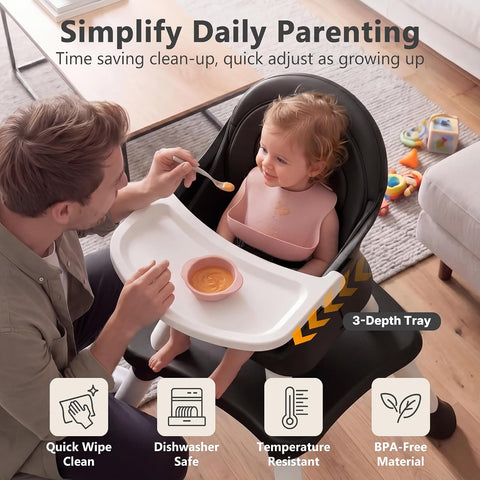 Kinder King 8 in 1 Baby High Chair for Babies and Toddlers, Booster Chair