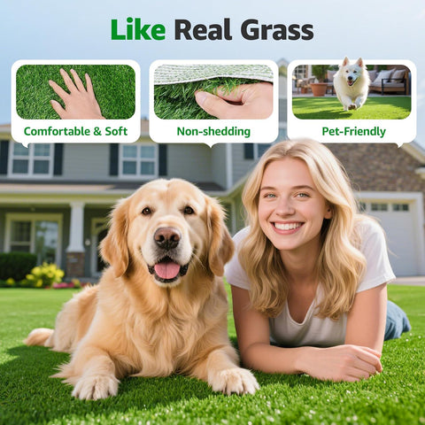 Artificial Grass Fake Turf Grass Outdoor Indoor with Drainage Holes, 4x6FT