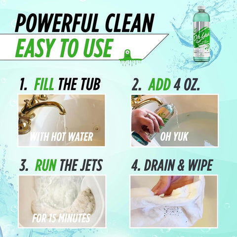 Oh Yuk Jetted Tub Cleaner for Jacuzzis, Bathtubs & Whirlpools, Septic Safe