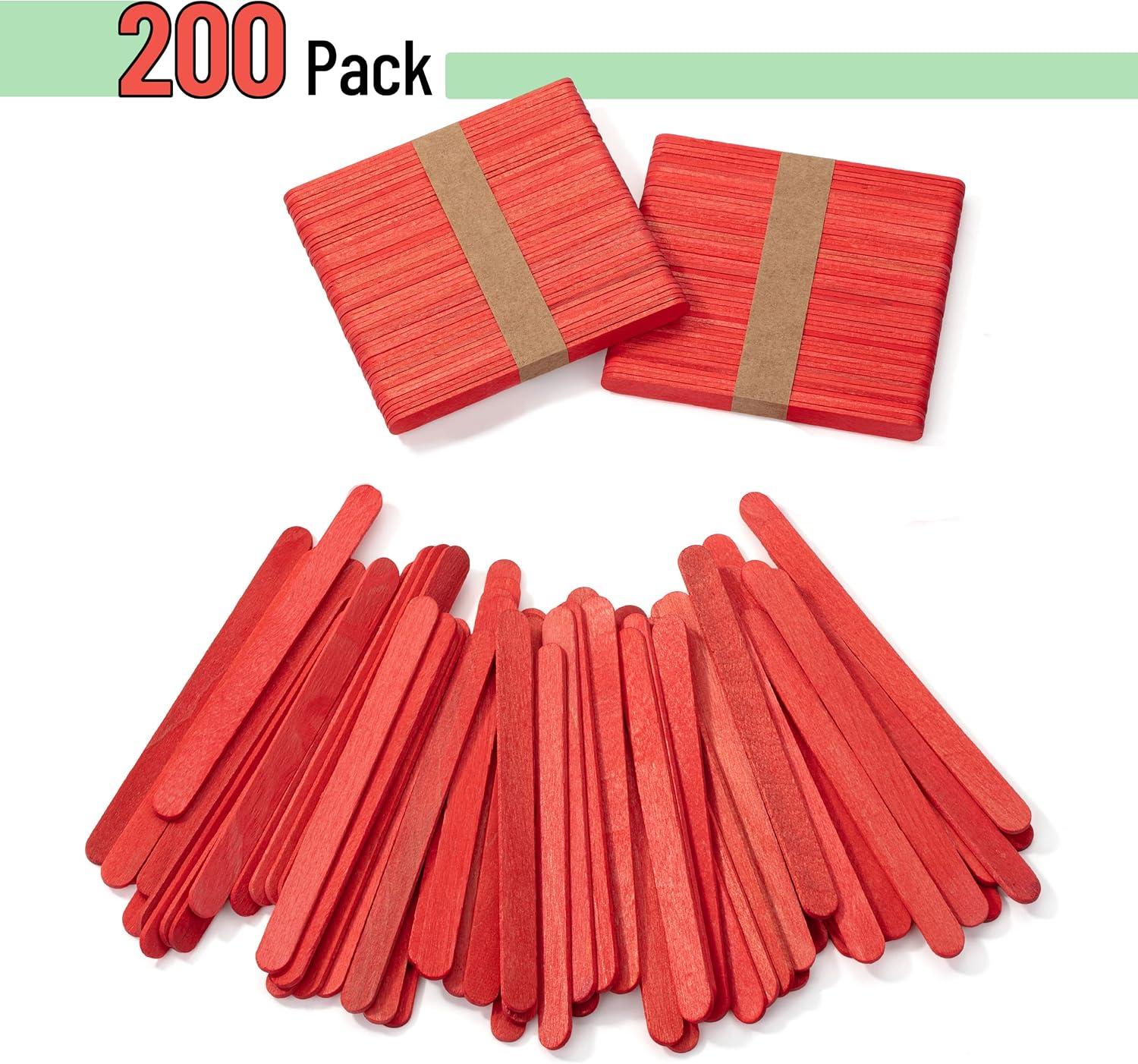 Mr. Pen- Red Popsicle Sticks, 4.5 Inch, 200 Pack