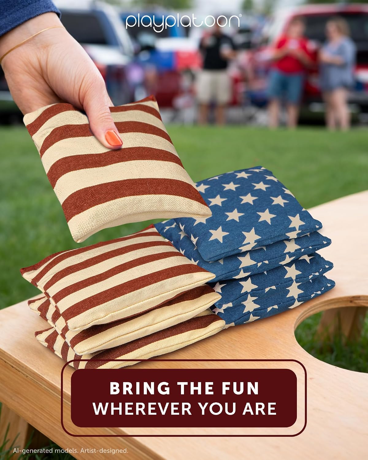 Play Platoon Cornhole Bags Set of 8 Regulation Size & Weight Duck Cloth