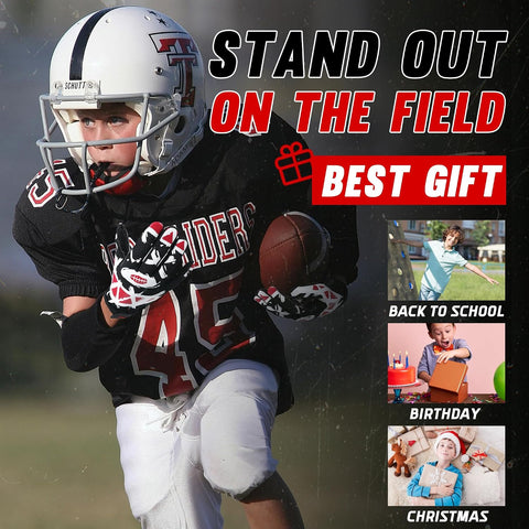 AIGEVTURE Youth Football Gloves Kids Receiver Gloves Sticky Football Gloves for Boys Girls