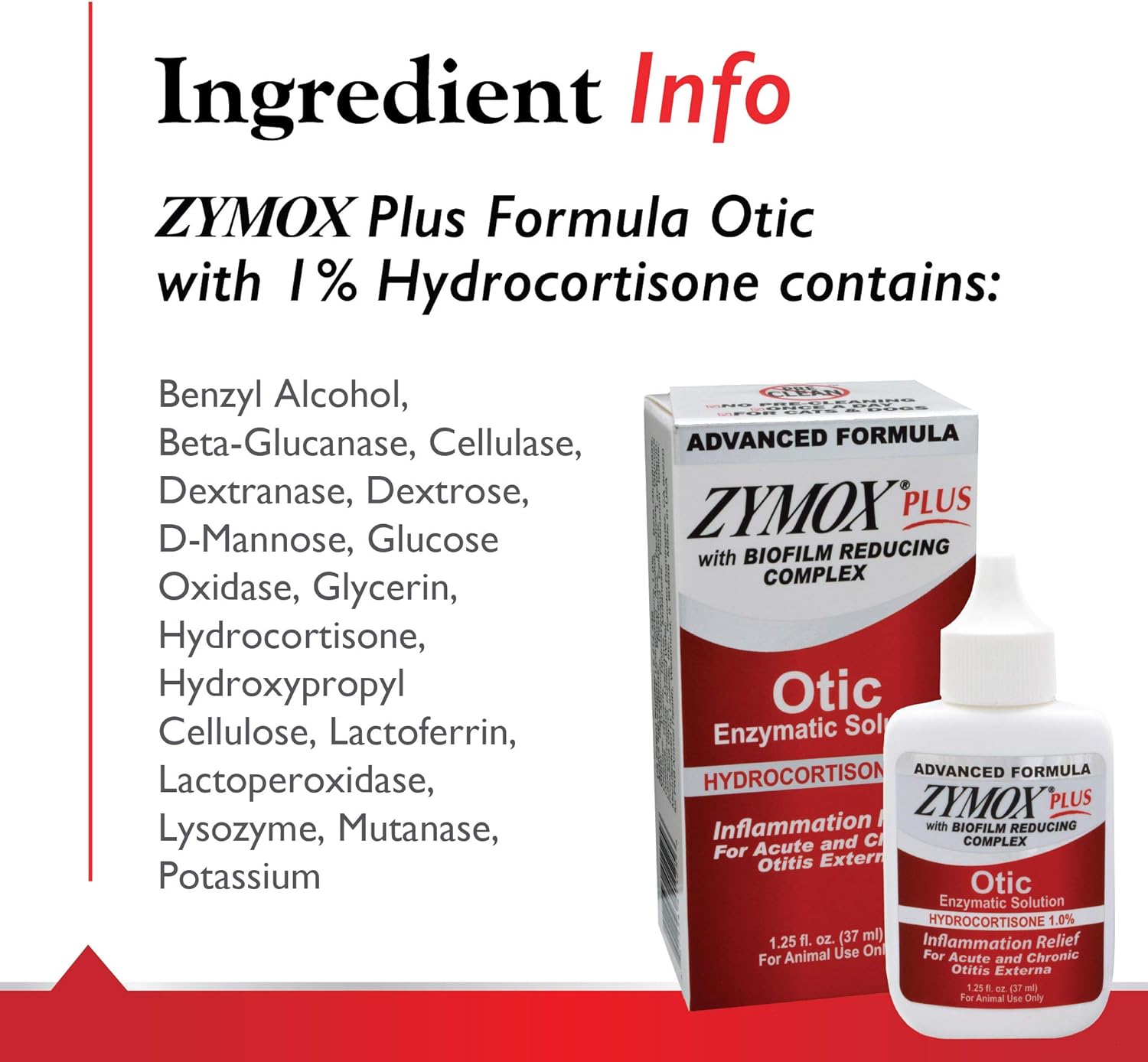 Zymox Advanced Formula Otic Plus Enzymatic Ear Solution for Dogs and Cats