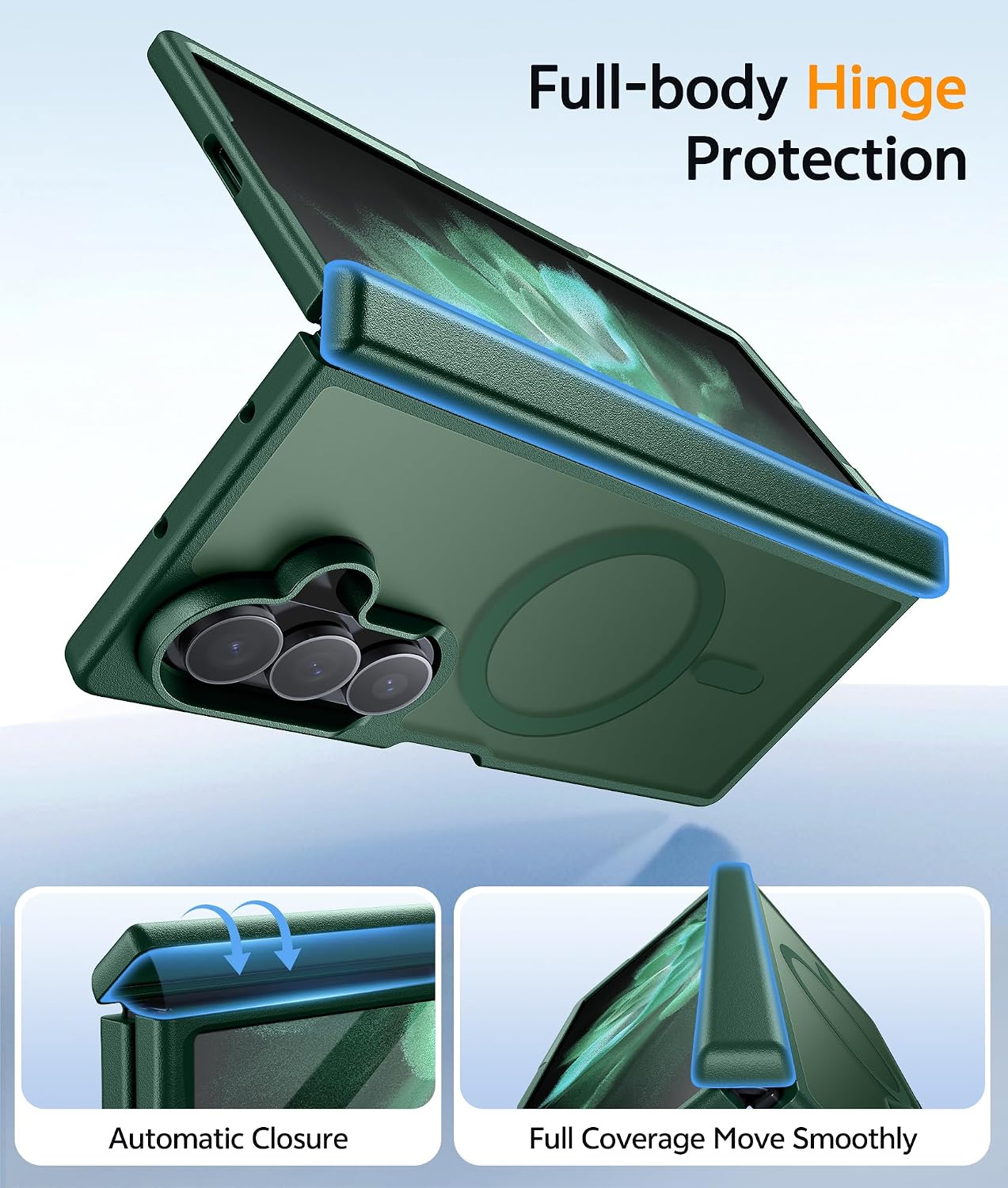 FNTCASE for Samsung Galaxy Z Fold 7 Case, Hinge Protection, Fit for Magsafe