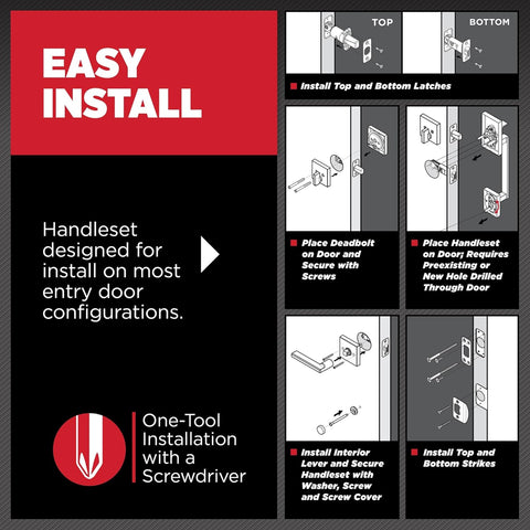 Kwikset CP815PTHXTNL-15 Clear Pack Prescott Passage Handleset with Tustin Lever Trim with No Deadbolt with RCAL Latch and RCS Strike Satin Nickel Finish