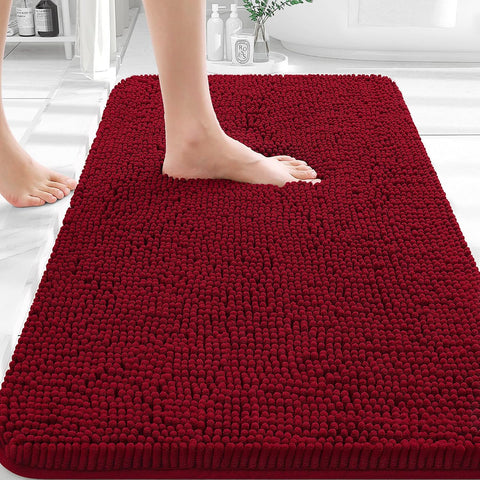 OLANLY Small Bathroom Rugs 30x18, Extra Soft Absorbent Chenille Bath Rugs