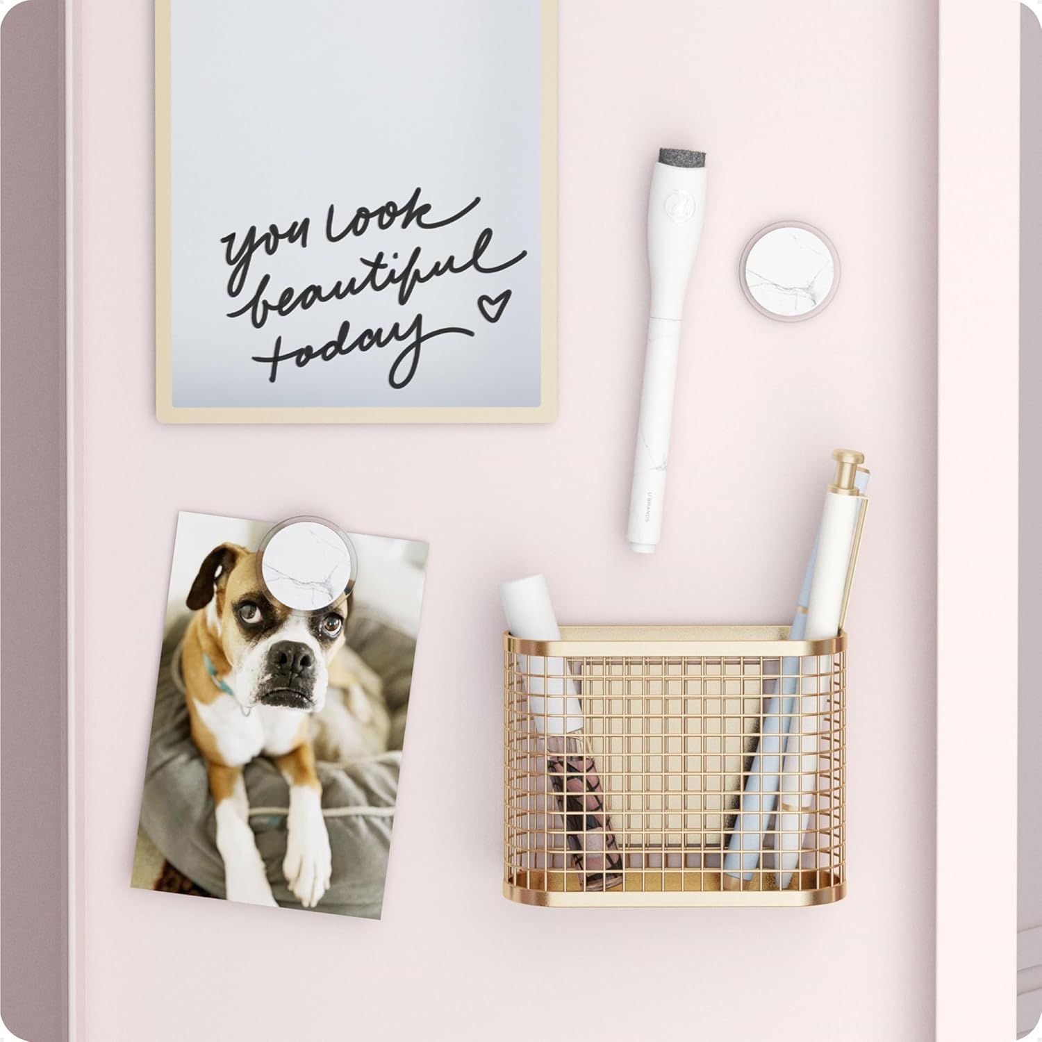 U Brands Magnetic Locker Accessories & Decor Kit, Elevated Gold