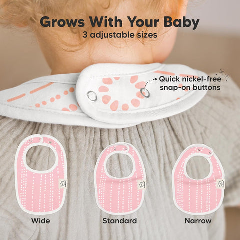 KeaBabies 8-Pack Organic Baby Bibs for Drooling and Teething (Sweet Charm)