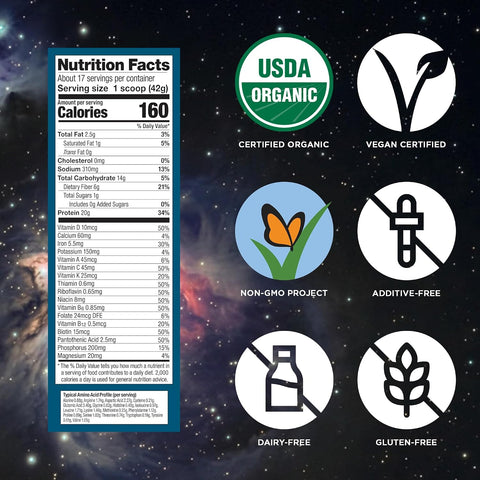 Vega All-in-One Nutrition Organic Vegan Protein Powder – Chocolate, 20g Protein Meal Replacement Shake – 1.56 lbs (17 Servings)