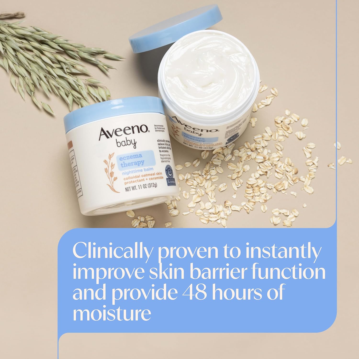Aveeno Baby Eczema Therapy Nighttime Body Balm, Hypoallergenic, 11 oz