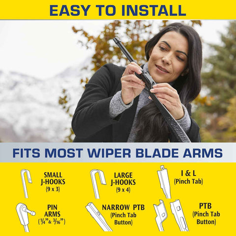Rain-X 5079280-2 Latitude 2-In-1 Water Repellent Wiper Blades, 24 Inch Windshield Wipers (Pack Of 1), Automotive Replacement Windshield Wiper Blades With Patented Water Repellency Formula