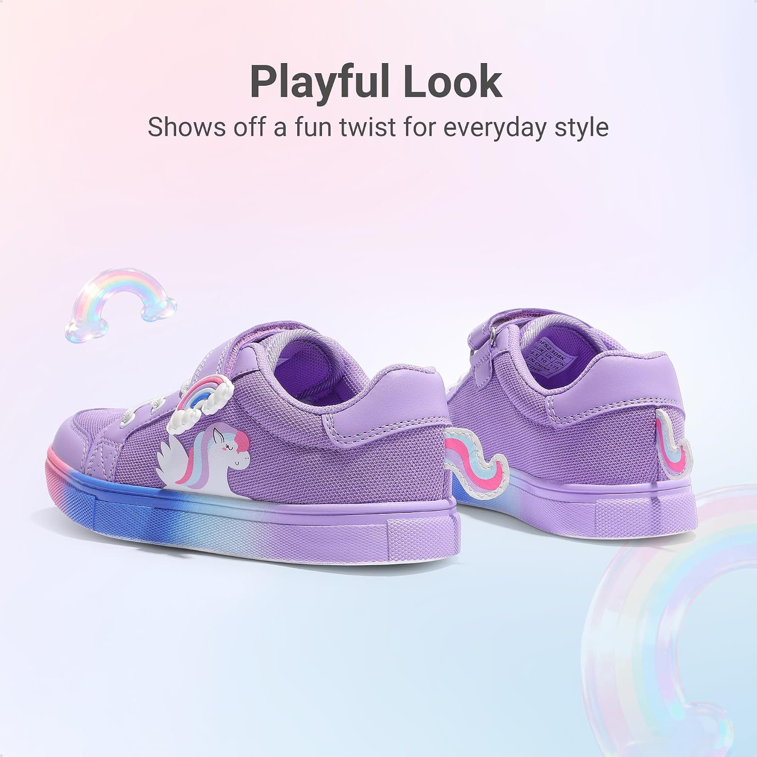 DREAM PAIRS Girls Shoes Toddler Sneakers Rainbow Storybook Casual School Walking Footwear for Toddler/Little Kids