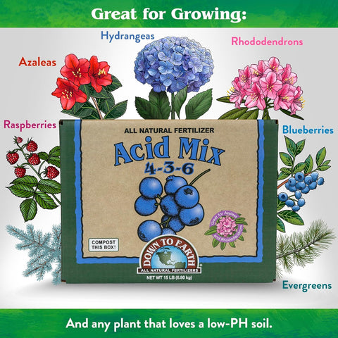 Down To Earth All Natural Fertilizers Organic Acid Mix - 4-3-6, 15 lb