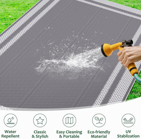 HappyTrends Outdoor Rug Portable Plastic Straw Camping Rugs for Outside RV