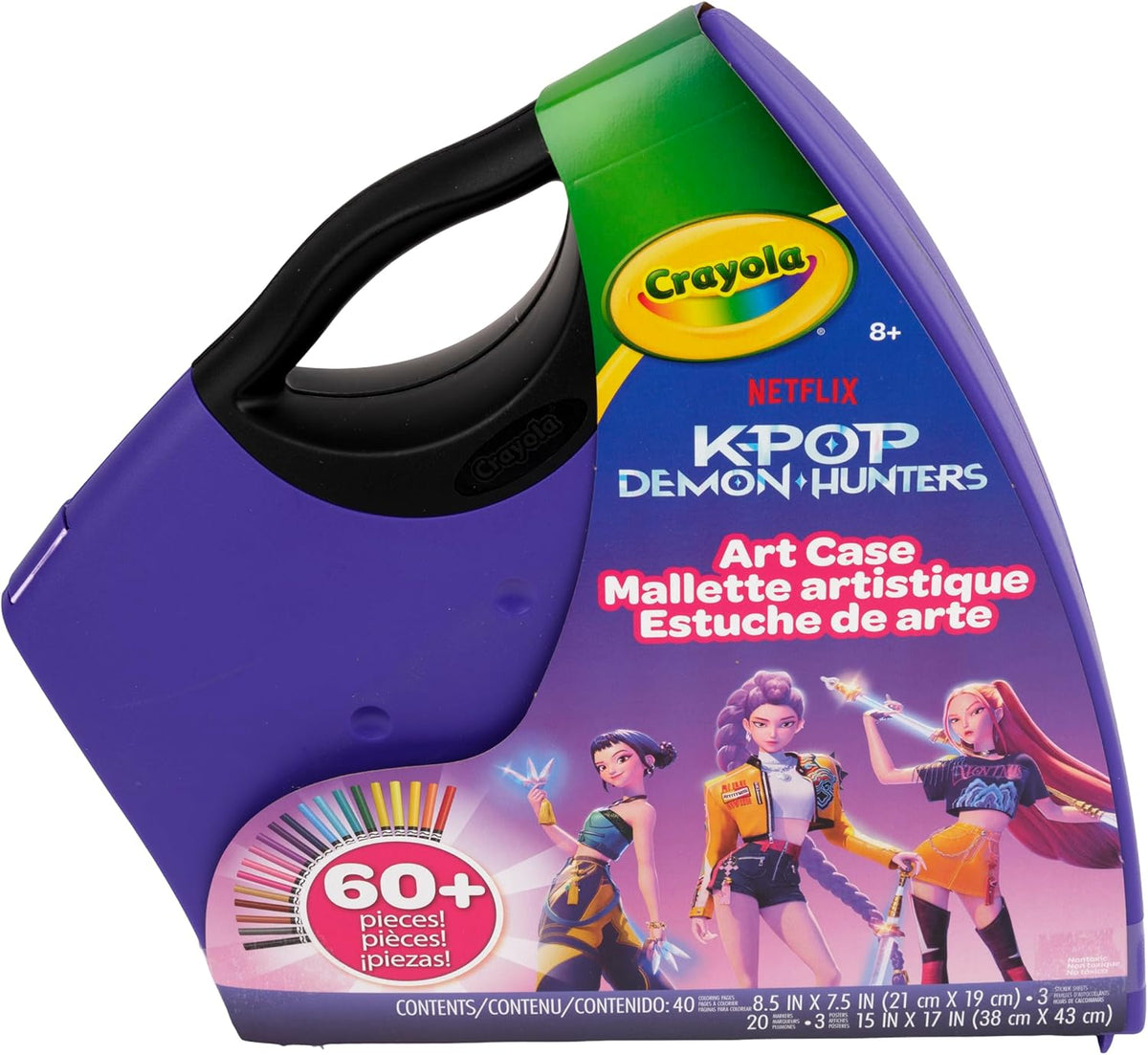 Crayola Kpop Demon Hunters Art Case (40+pcs), Coloring & Sticker Craft Kit
