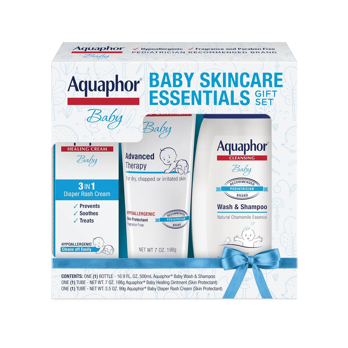 Aquaphor Baby Skin Care Essentials Gift Set, 3 Item Variety Pack