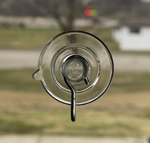 12 Pak Small 1 ¼ -inch (Made in Pennsylvania) Heavy Duty Suction Cup Hooks for Glass Windows. Signs Holiday Ornaments Suncatchers-(Holds 1 Pound)