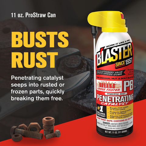 PB Blaster Penetrating Oil Spray, 11 oz Aerosol Cans (2-Pack) – Rust Remover & Bolt Loosener for Stuck Nuts, Bolts & Rusted Parts – Penetrating Catalyst for Automotive & Mechanical Use