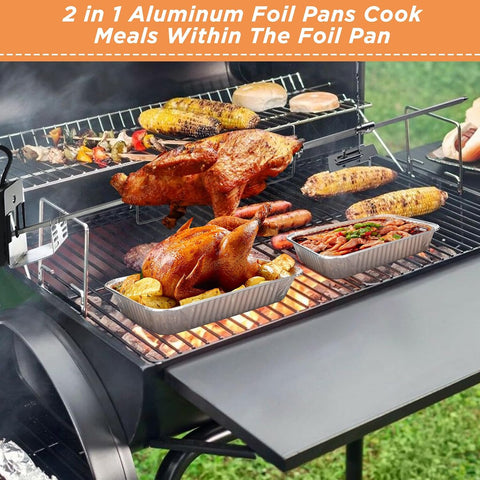 30 Pack Weber Grills Compatible Drip Pans 6415 for Weber Grills Spirit Gas Grills, Q Grills, Genesis and Genesis II LX 200 300 Series Disposable Aluminum Foil Grease Trays 6 x 1.4 x 8.6 Inches