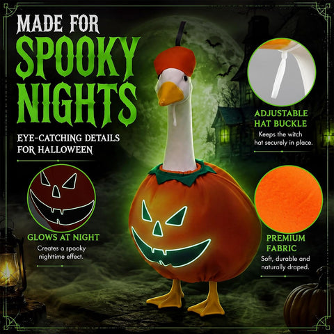 2 Set Halloween Porch Goose Outfits 23'', Glow in The Dark