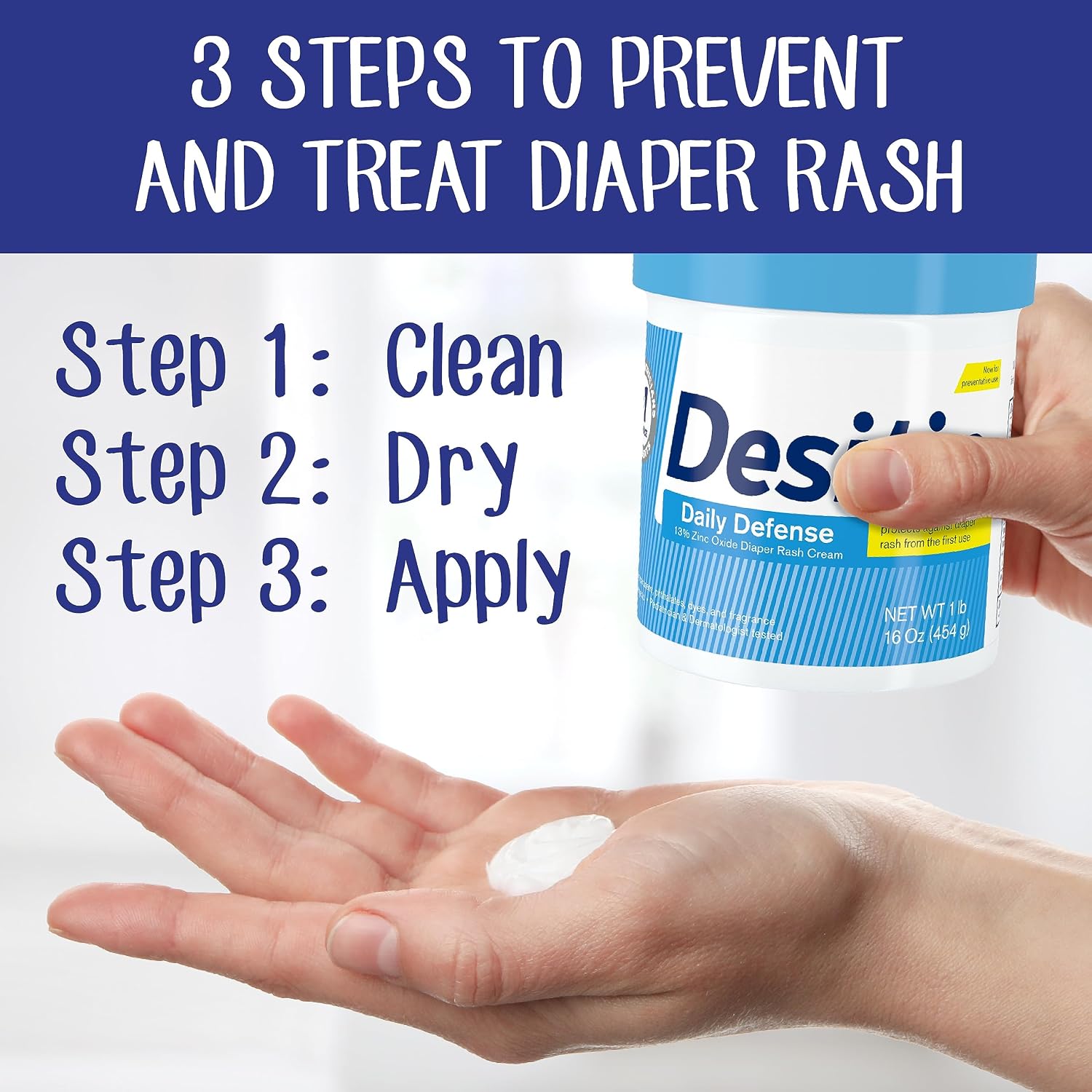 Desitin Daily Defense Diaper Rash Cream, 13% Zinc Oxide, 16 oz