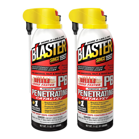 PB Blaster Penetrating Oil Spray, 11 oz Aerosol Cans (2-Pack) – Rust Remover & Bolt Loosener for Stuck Nuts, Bolts & Rusted Parts – Penetrating Catalyst for Automotive & Mechanical Use