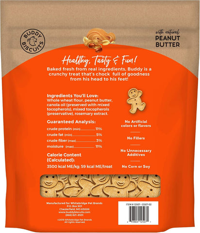 Buddy Biscuits Crunchy Dog Treats, Peanut Butter, 3.5 lbs. Bag