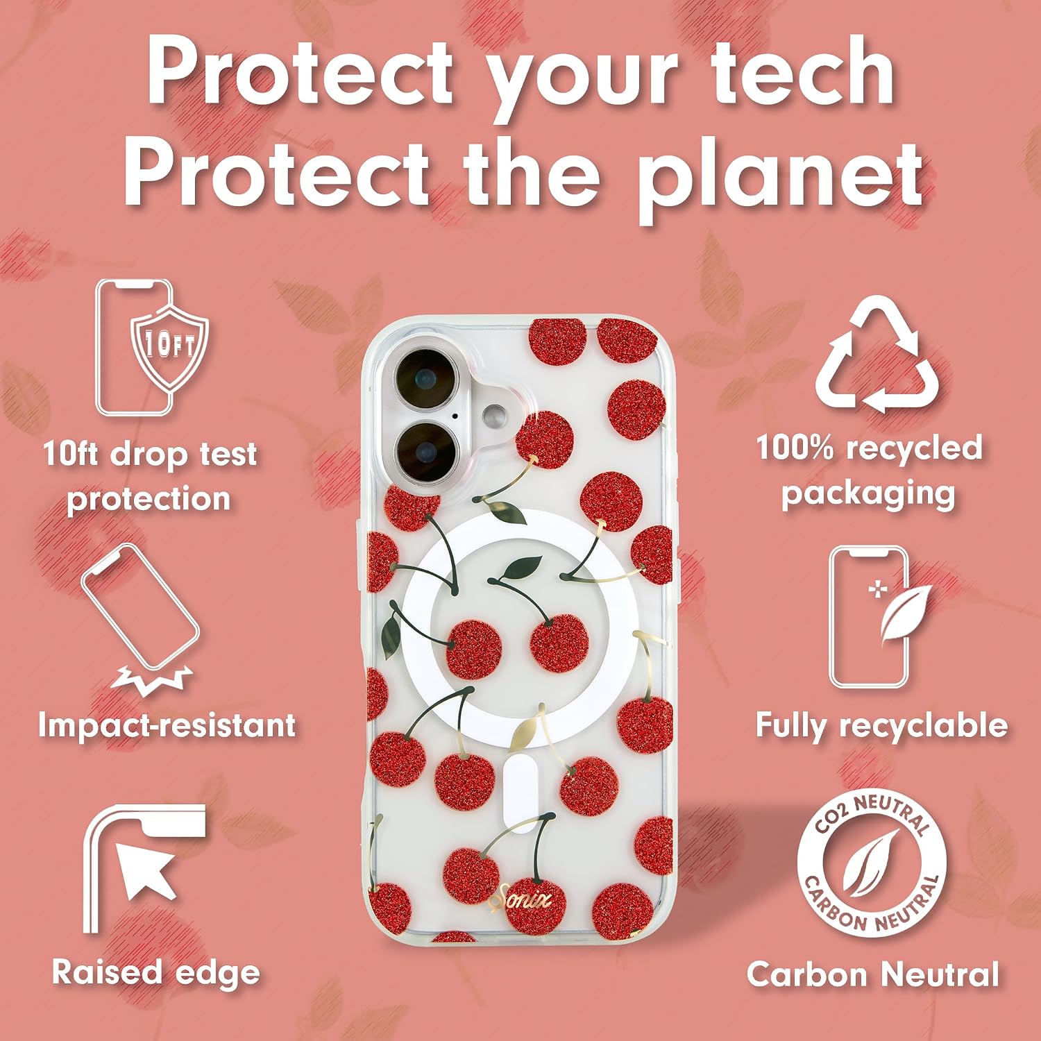 Sonix Case for iPhone 16 Plus | Compatible with MagSafe | 10ft Drop Tested | Cherry On Top