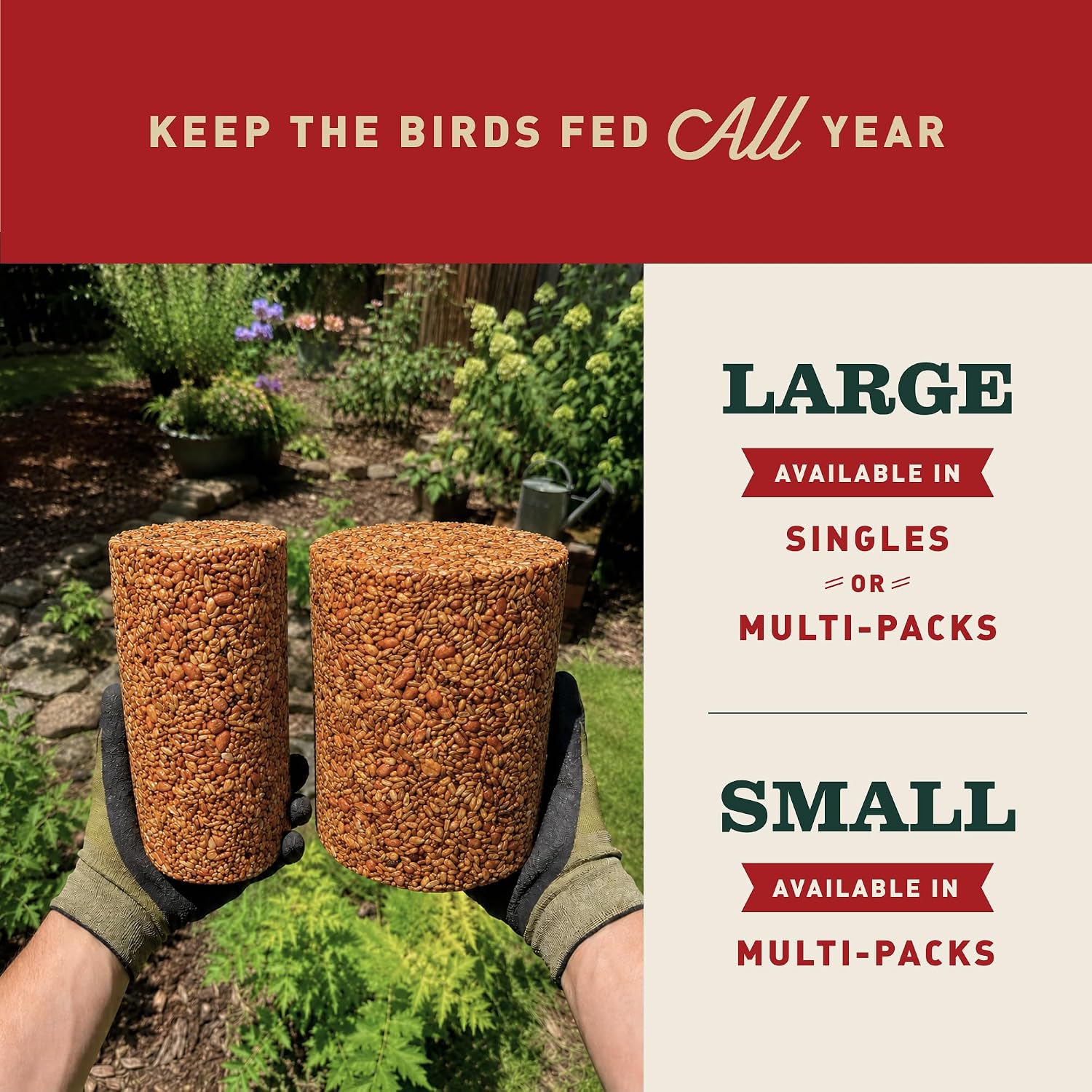 Mr. Bird Flaming Hot Feast Spicy Bird Seed Cylinder, 4-Pack, 1 lb 3 oz