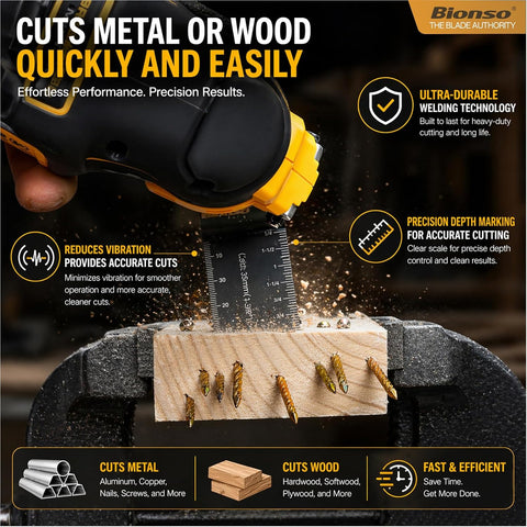 Bionso 55PCS Oscillating Saw Blades, Professional Universal Titanium Multitool Blades for Wood Plastics Metal, Quick Release Multi Tool Kits Fit Dewalt Ryobi Milwaukee Rockwell Fein Makita