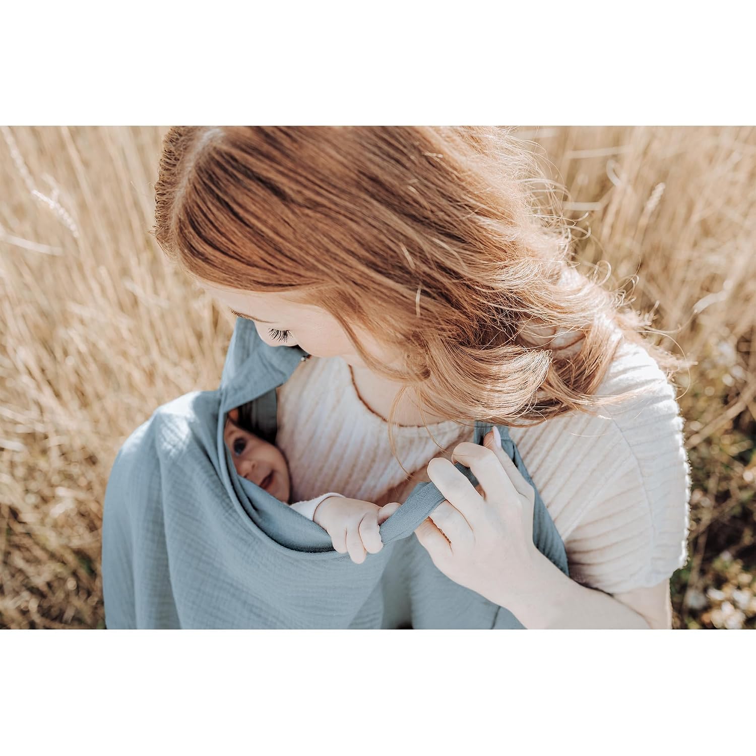 Konssy Muslin Nursing Cover Up for Breastfeeding with Rigid Hoop
