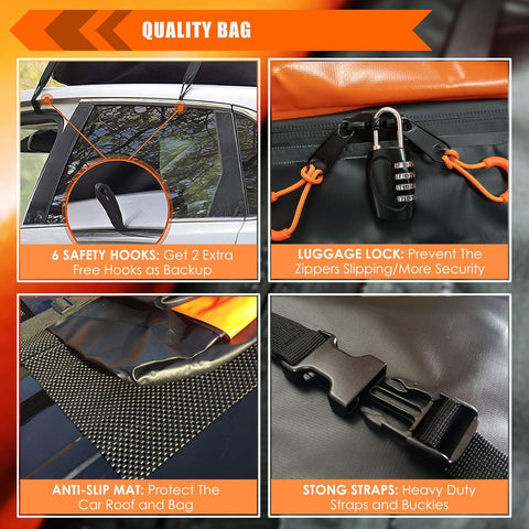 Car Roof Bag Rooftop Cargo Carrier Bag Waterproof 20 Cubic Feet roof Cargo