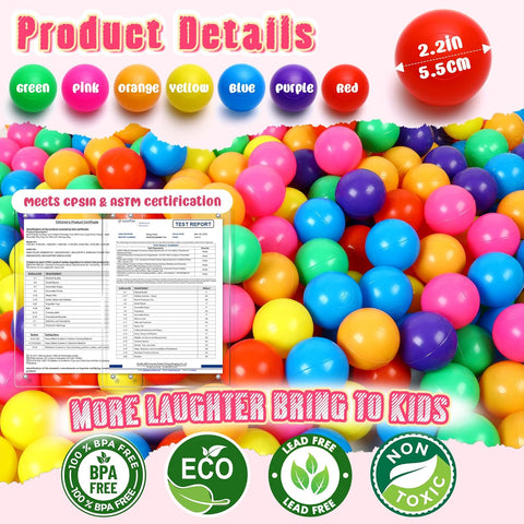 Vanland Ball Pit Balls, Plastic Playpen Toys for Babies Toddlers and Kids