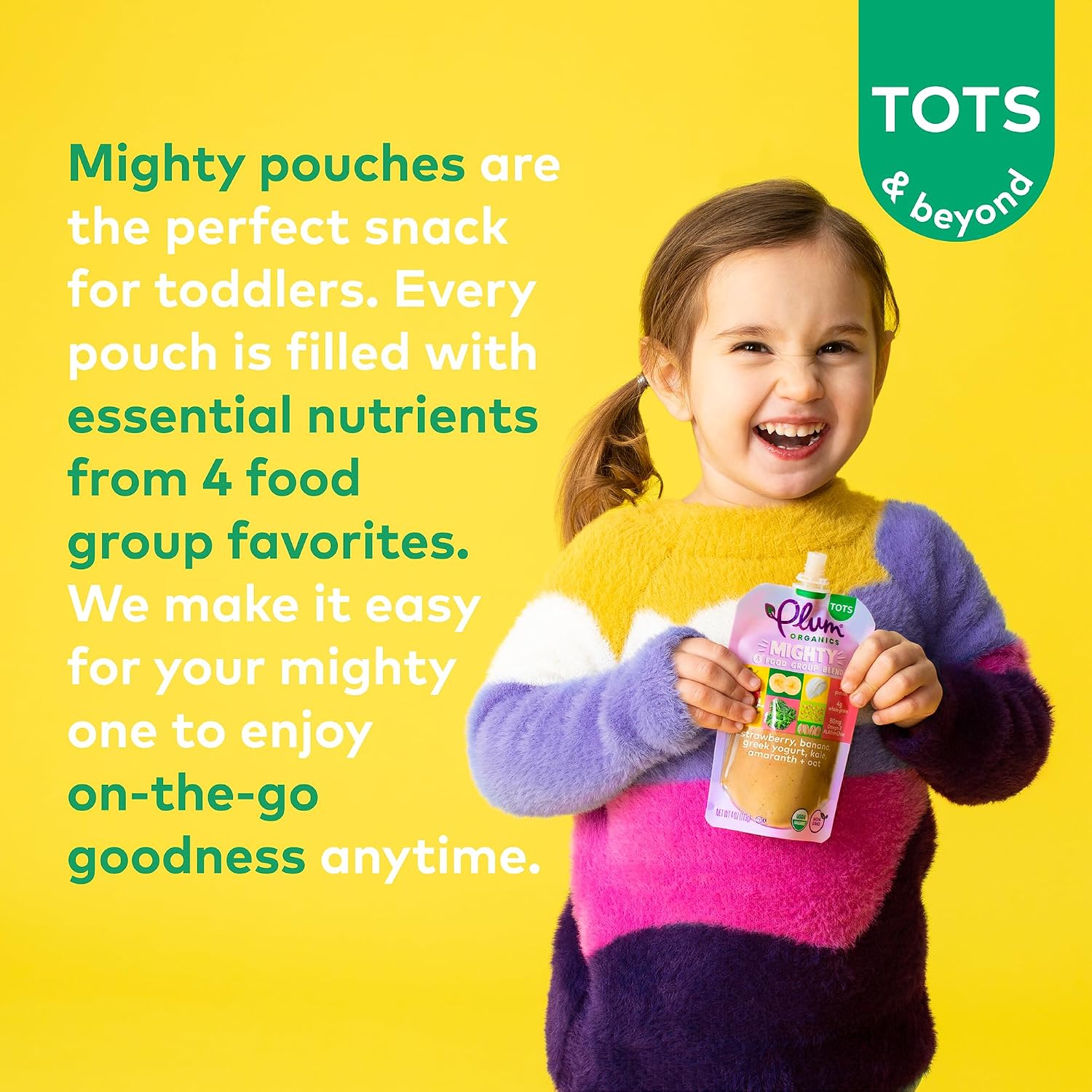 Plum Organics Mighty Builder Organic Toddler Food, 4 oz Pouch, 12 Pack