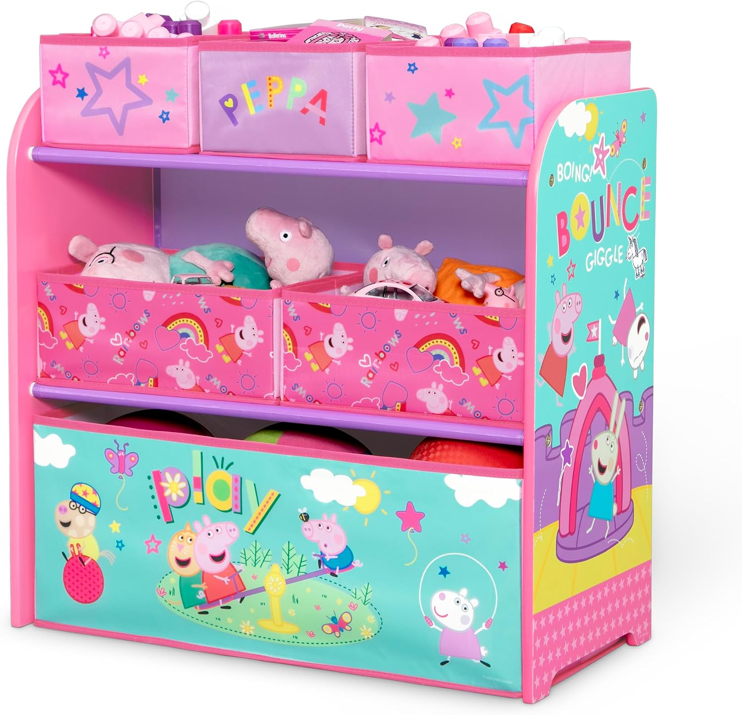 Delta Children - Peppa Pig Design & Store 6 Bin Toy Storage Organizer - Greenguard Gold Certified, Pink