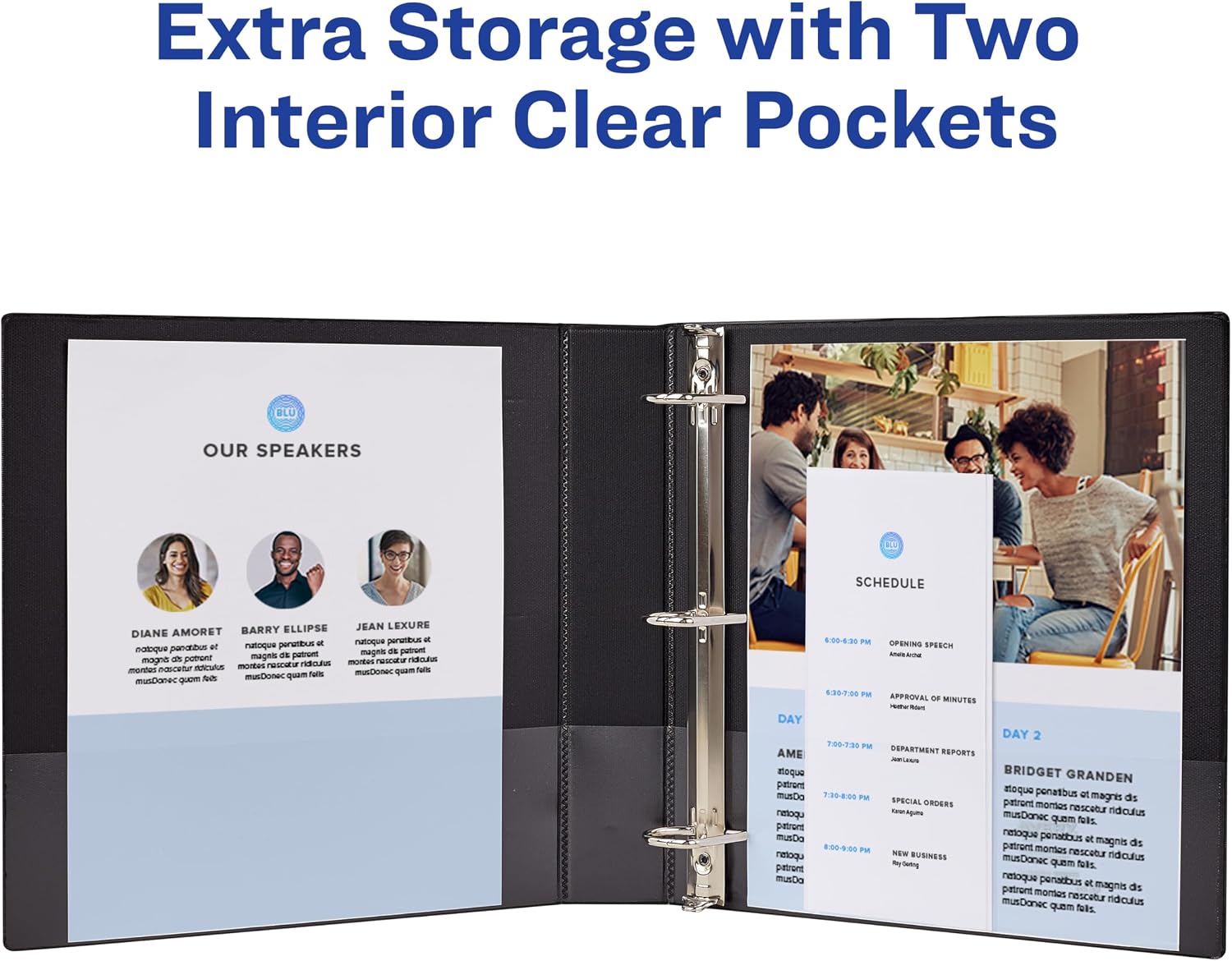 Avery Showcase 3 Ring Binder, 1.5" Slant Rings, 1 White Binder