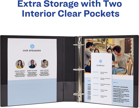 Avery Showcase 3 Ring Binder, 1.5" Slant Rings, 1 White Binder