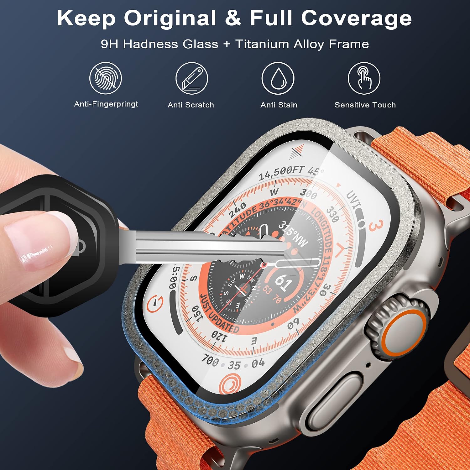 WSKEN for Apple Watch Ultra 3/Ultra 2/Ultra Screen Protector - Lightweight
