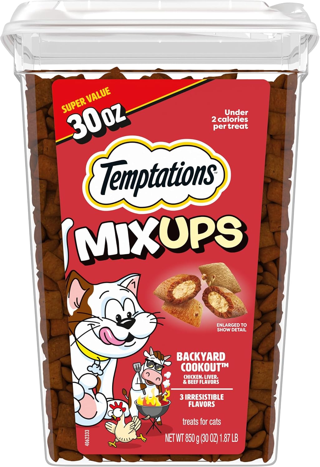 Temptations MixUps Crunchy and Soft Cat Treats, Cookout Flavor, 30 oz