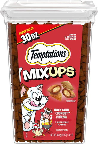 Temptations MixUps Crunchy and Soft Cat Treats, Cookout Flavor, 30 oz