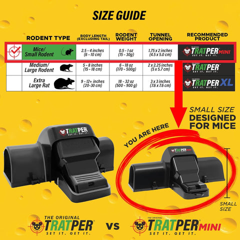 Tratper Mouse Tunnel Traps. Prevents Accidental Triggering with Dual Tunnel Design. Covered Snap Traps for Humane Kill, Safe and Reusable, Pest Control for Mice, Indoor & Outdoor Use, 8 Pack
