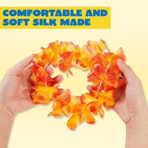Joyin Toy 36 Counts Hawaiian Leis Bulk, Tropical Flower Lei Hawaiian Lei Beach Hawaii Luau Party Favor Decoration Packs Party Supplies(3 Dozen)