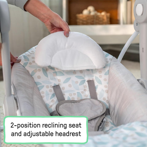 Ingenuity Comfort 2 Go Portable Swing, Newborn to 9 Months, Endless Blooms