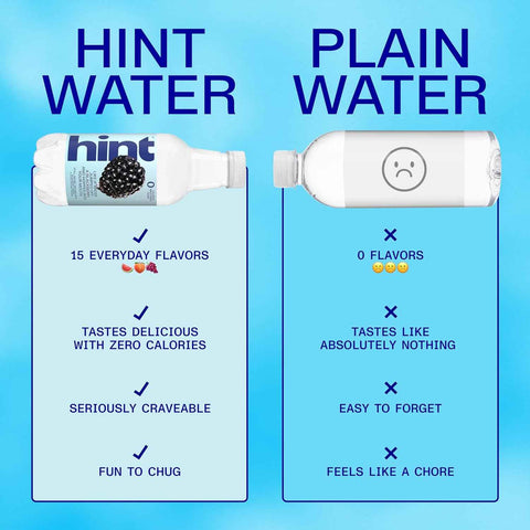 Hint Fruit-Infused Bottled Water, Blackberry - Sugar Free Flavored Water with Zero Calories, Natural Fruit Essences, and No Artificial Sweeteners - 16 Fl Oz (Pack of 12)