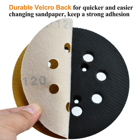 5-Inch 8-Hole Hook and Loop Sanding Discs 120-Grit, 50-Pack
