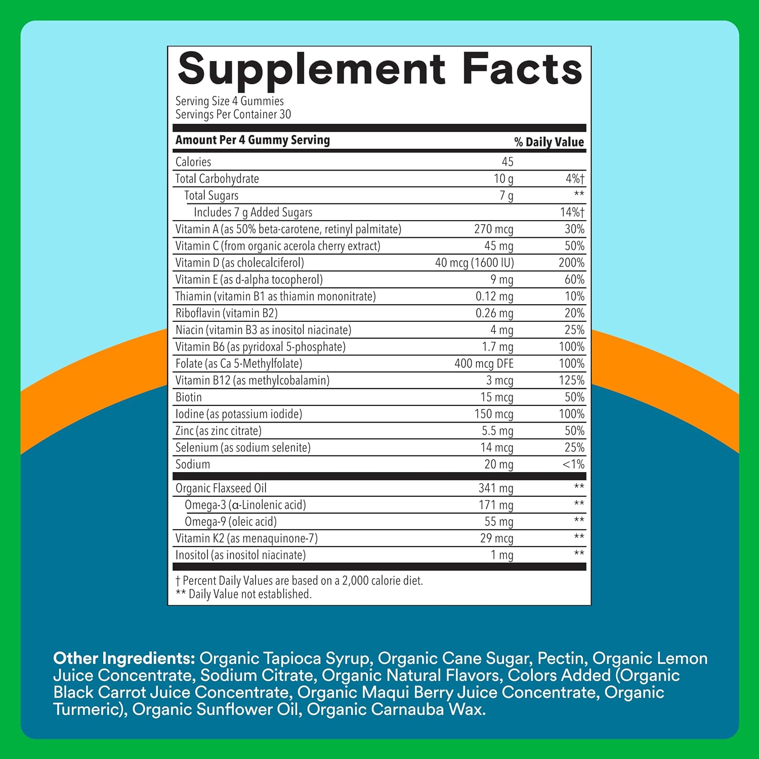 SmartyPants Multivitamin for Men, Organic Gummies: Methylfolate, Omega 3 (ALA), Vitamin D3, C, Vitamin B12, B6, A, K & Zinc for Immune Support, Biotin, Vegetarian, 120 Gummies (30 Day Supply)