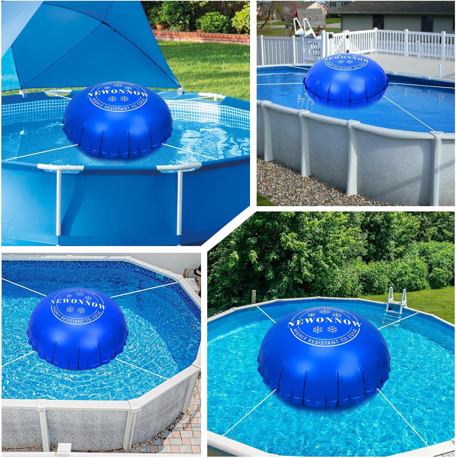 7 x 7 Ft Pool Pillow for Above Ground Pools | 0.6mm PVC, Cold-Resistant, Includes 66 Ft Rope, Winter Pool Cover Pillow, No Leak